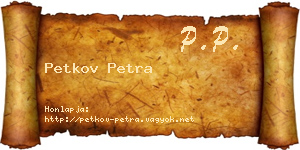 Petkov Petra névjegykártya